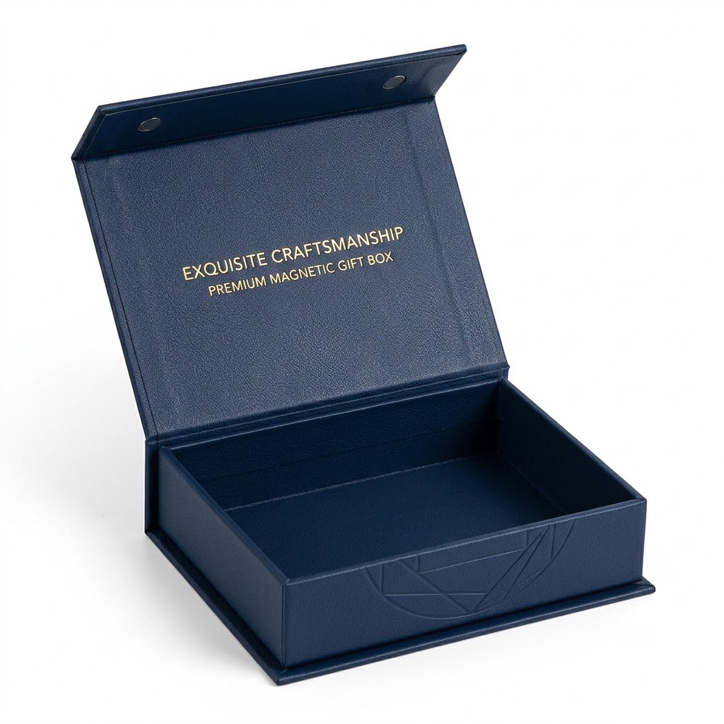 Navy gold foil flip packaging box