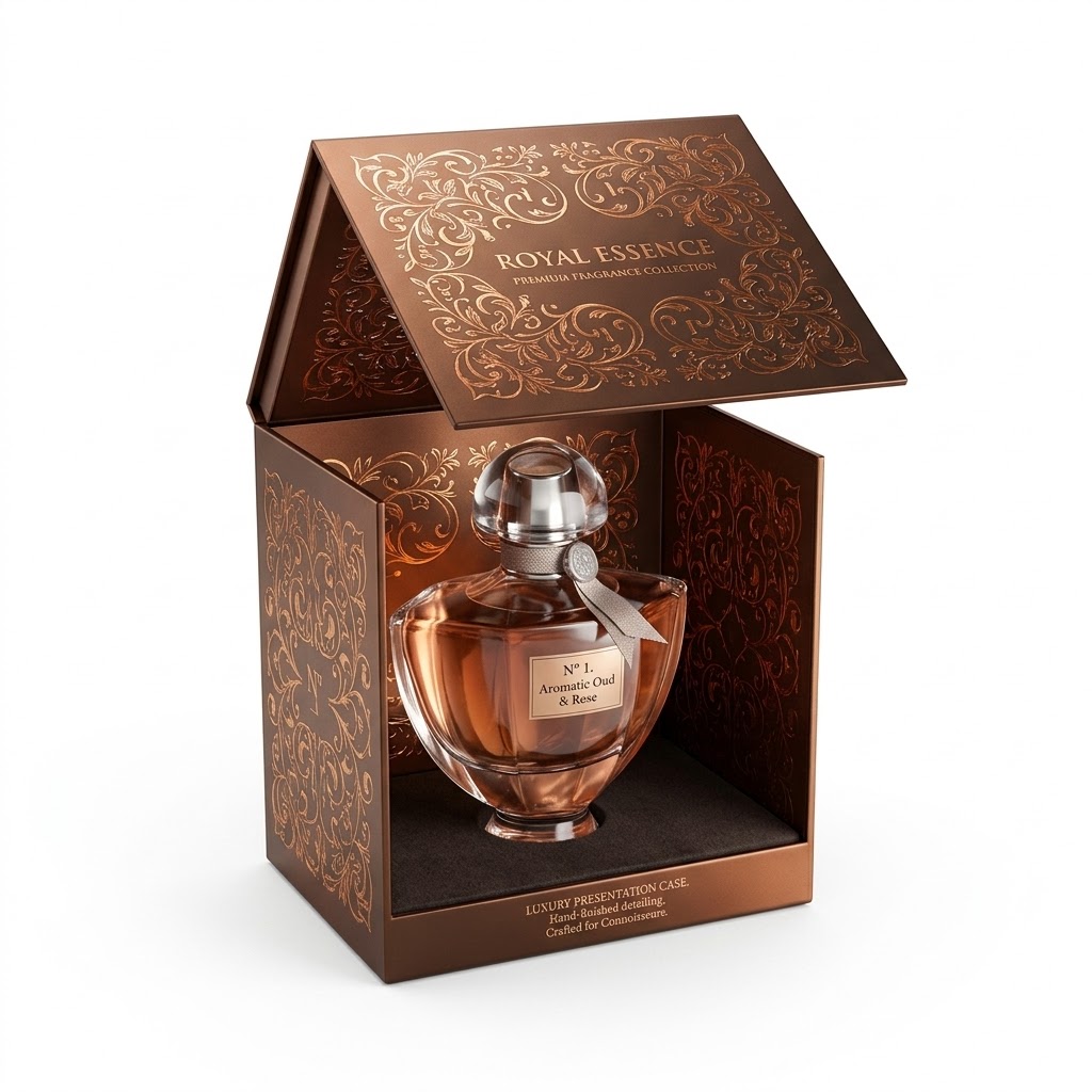Magnetic drawer style hybrid perfume box